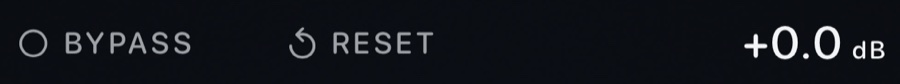 BYPASS and RESET keys, and the stem level, +0.0 dB.