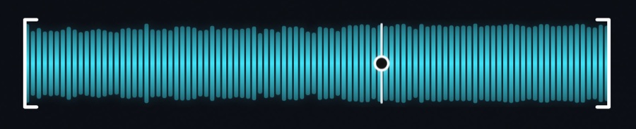 A reference waveform with loop brackets at either end and the playhead in the middle.
