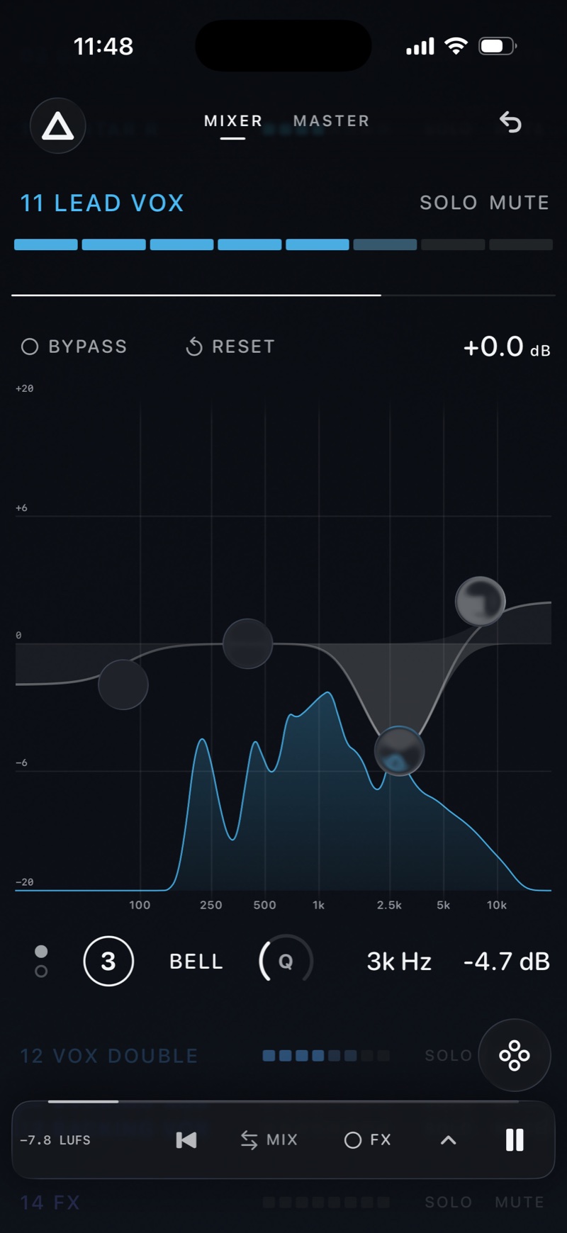 AB:X lead vocal EQ in Stage Dark.